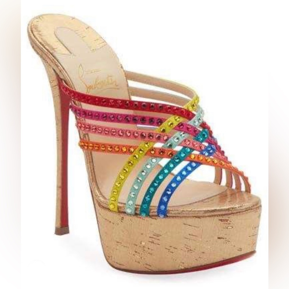 Christian Louboutin Marthastrass Alta 150 Platform RedSole 40 NEW Happy Pride!🌈